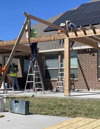 Construction Crew Building Frame for new atrium