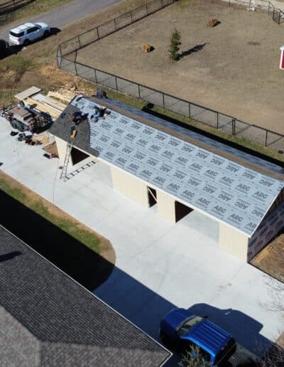 Construction Crew Prepping for install of roof